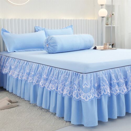 Solid lor Lace Bed Skirt Three-piece Sanding Bedspread Facto