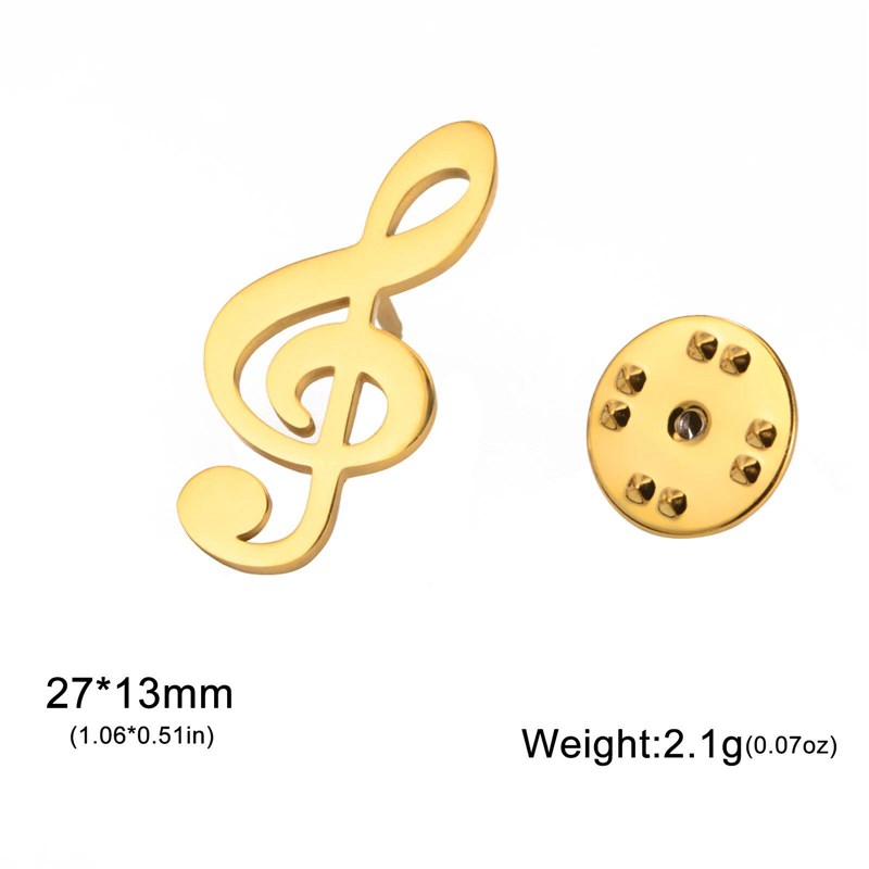 Lucktune Musical Note Lapel Pins Brooches For Men Women - 实物图