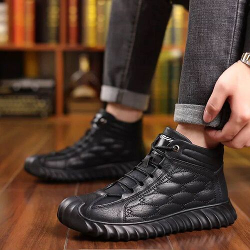 Men Cotton Shoes 2024 Winter Plush Insulated Shoes Cold Snow
