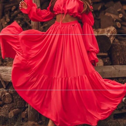 Summer Autumn Elegant and Sexy Off-the-shoulder Ruffled