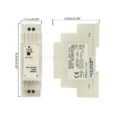 5V 12V 15V 24V DR-15W Industrial DIN Rail Switching Power
