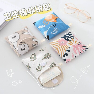 Cute sanitary napkin storage bag large-capacity portable min