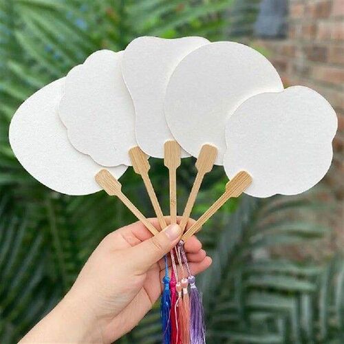 Portable Chinese Style Mini Graffiti Fans Round Unfinished