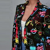 Printed Womens Blazer Western Europe 2025 Style Fashion