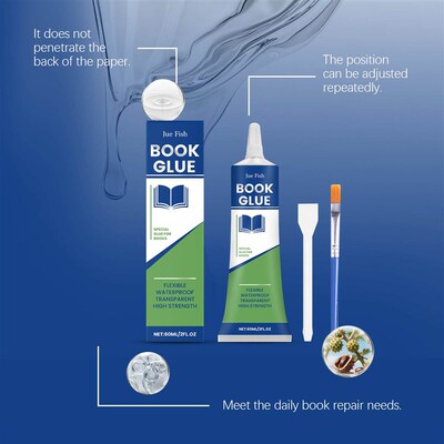 JUE FISH Book Repair Adhesive, Neutral and Gentle Formula, S