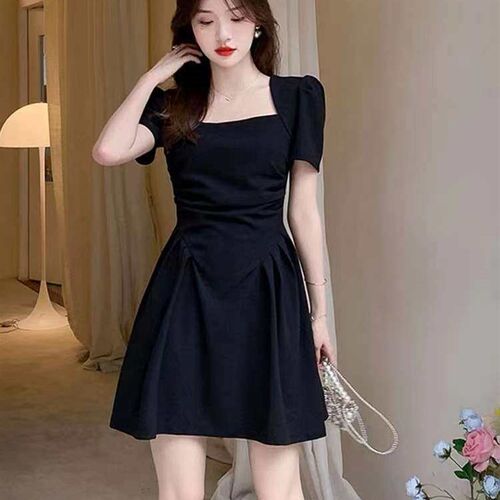 French Style Elegant Hepburn Style Small Black Dress Niche D