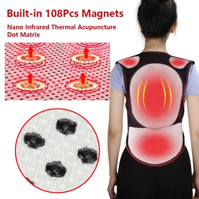 108pcs Magnets Therapy Tourmaline Self-heating Back Support
