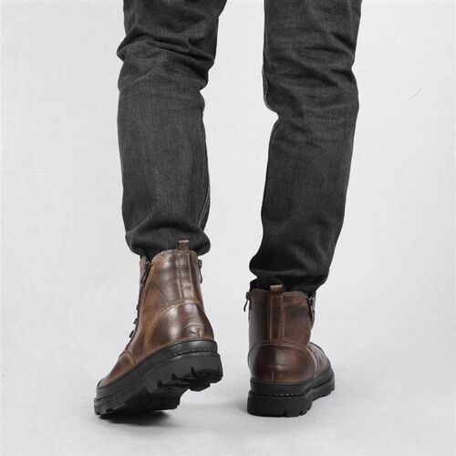 Natural Cow Leather Men Winter Boots Handmade Retro Men Boot