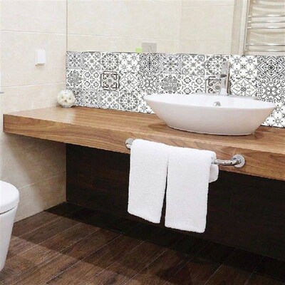 Gray Moroccan Wall Sticker Decor Kitchen Bathroom Decal Art