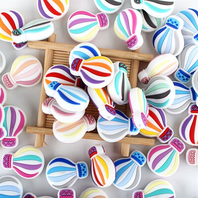 5/20/50Pcs Silicone Baby Beads Hot Air Balloon Teether Beads