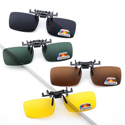 Clip-on Polarized Day Night Vision Flip-up Len Car Driver An