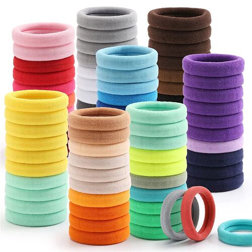 50Pcs/Set Girls Colorful Nylon Elastic Hair Bands Women Rubb