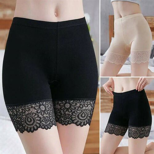 Sexy Lace Edge Soft Seamless Safety Short Pants Summer Under