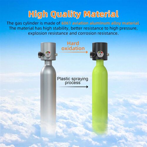 TUDIVING-0.5L Scuba Diving Tank Kit with Air Compressor,Lung