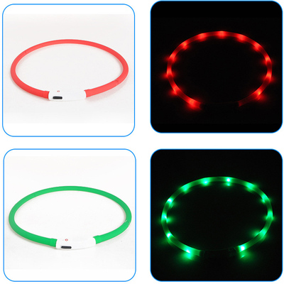 Pet Dogs Cats LED Light Collars Rechargeable Flashing Night