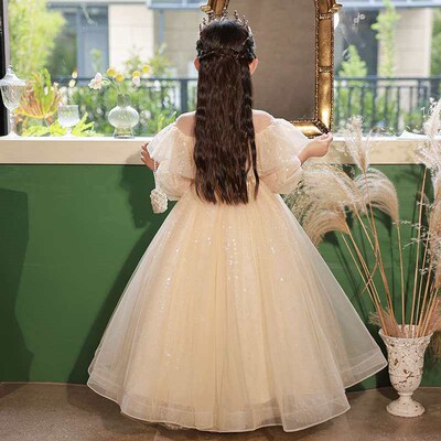 Childrens Princess Dress Flower Girls Wedding Girls Champ