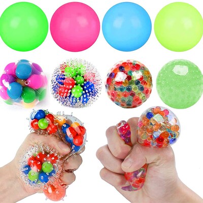 Glitter Foam Led Colored Bead Grape Vent Ball Antistress Str