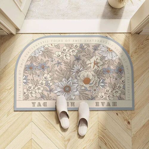 Light luxury European flower bathroom absorbent floor mat so