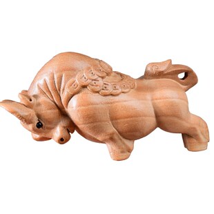 桃木十二生肖属鼠牛虎兔龙蛇马羊狗猪猴鸡狗猪摆件木雕原木色雕刻