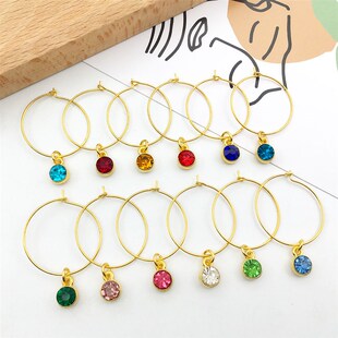 Wine Glass Marker Zinc Alloy Enamel Gold Plated Charms Penda