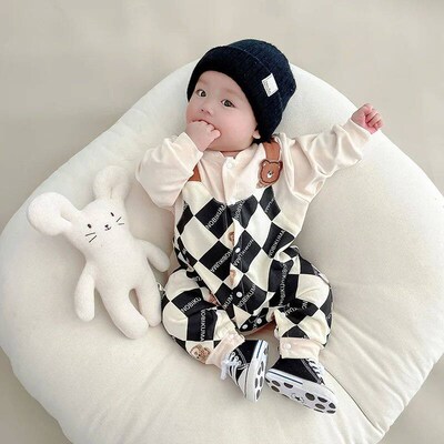 Cartoon Bear Baby Romper Fake Overalls Autumn Infant Long Sl