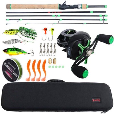 Sougayilang 8. High Speed Baitcsting Reel Rod Full Kit 1.8-2