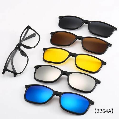 6 In 1 Custom Men Women Polarized Optical Magnetic Sunglasse