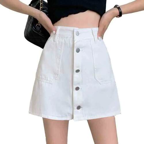 Female Skirt 2023 Summer High-Waisted Slimming Anti-Slip Den