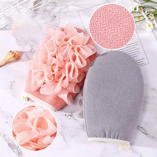 Exfoliating Gloves Body Cleaning Bath Flower Bathroom Shower