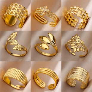 Rings Steel for Women Color 316L Gold Stainless