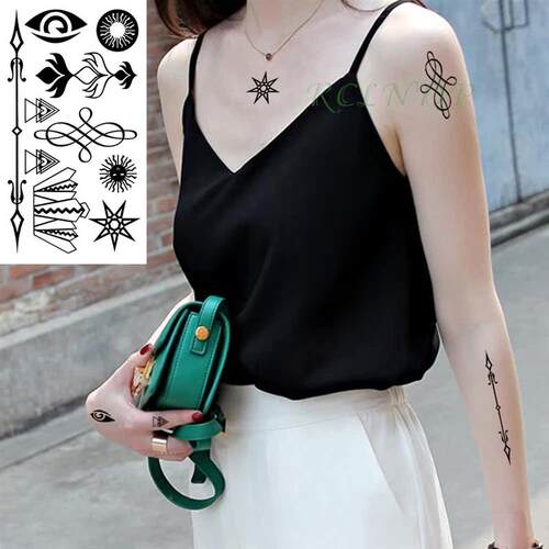 Waterproof Temporary Tattoo sticker on ear finger music not