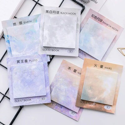 30 Sheets Memo Pad Posted It Sticky Notes Notebook Planet Me