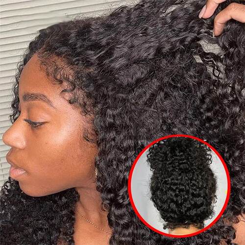 360 Lace Frontal Wigs Human Hair Kinky Curly HD Transparent