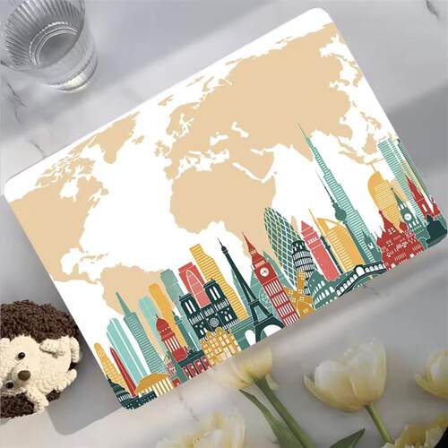 World Map Laptop Case适用于MacBook New Chip M1 Air 13 Pro 13