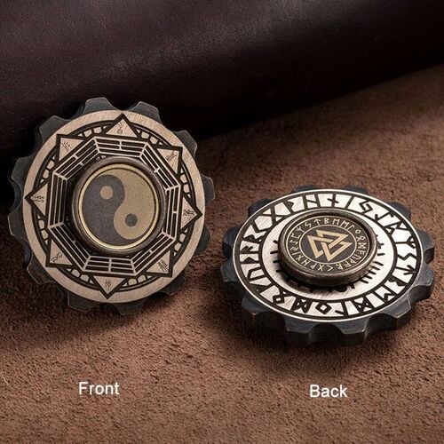 1pcs Double Sided Viking Pirates Fidget Spinner Mute Copper