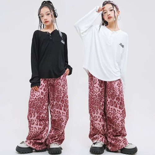 Girls Hip Hop Clothing Crop ops Print Cargo Pants Child Sree