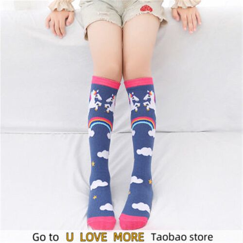 girl socks cartoon owl dog print children heaps socks half
