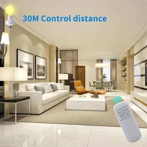 E27 Smart Light Bulb Socket Wireless Remote Control Lamp Bas