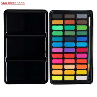 Z30 12/18/24/36 Colors Solid Watercolor Paint Set With Water