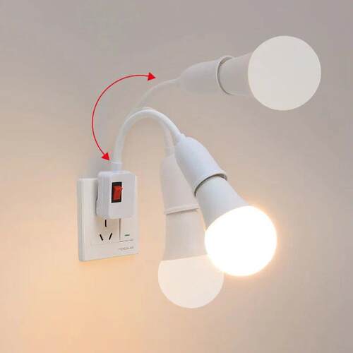 E27 Lamp Base Bulb Holder Light Socket EU US Plug Wall Flexi