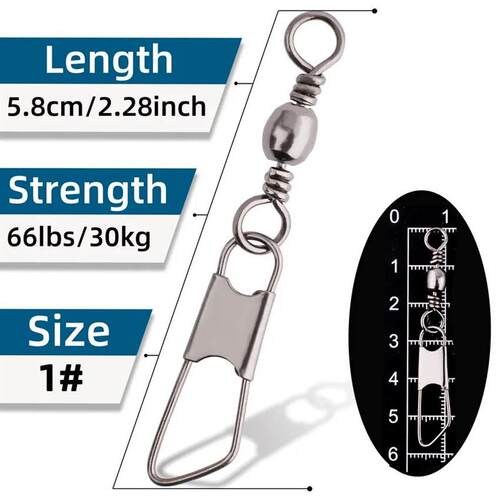 50Pcs/ Box Brass Barrel Fishing Swivel Solid Rings Fishing P