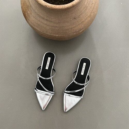 Simple OneStrap Pointed Toe Slippers 2025 Summer Fashion Cas