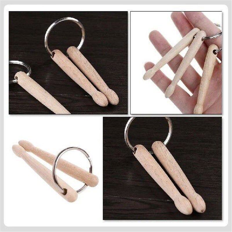 Drum Keychain Sticks Musical Instrument Small Key Chain - 实物图