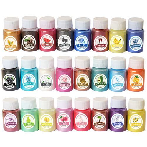 24 Colors Mica Powder Epoxy Resin Dye Pearl Pigment Natural