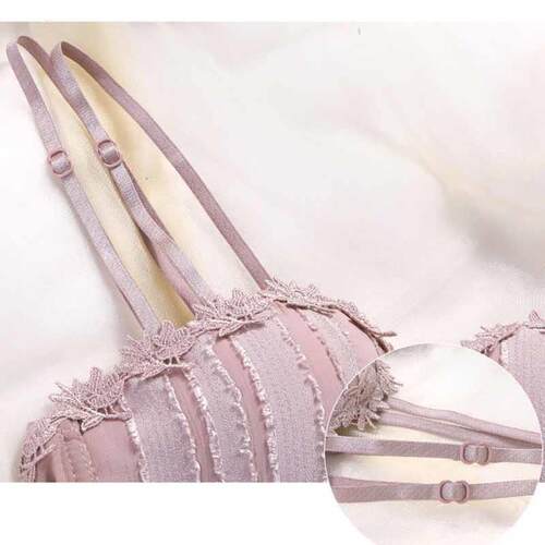 Front Buckle Underwear Women Strapless Bralette Thick Push U