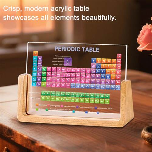 Acrylic Wooden Base Periodic Table Display Ideal Learning Gi
