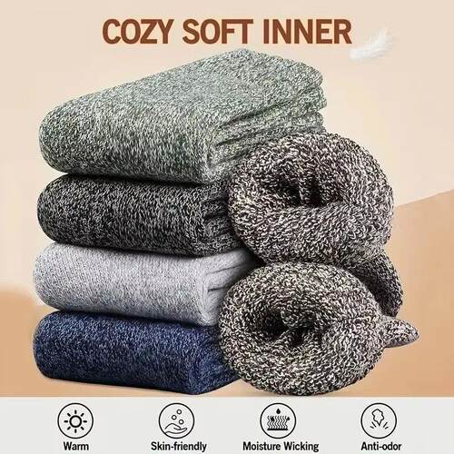 3 Pairs Winter Warm Thick Towel bottom Man Socks Wool Male S