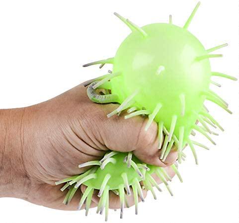 Squishy Puffer Balls squeezy Neon Sensory vent Toys闪光毛球