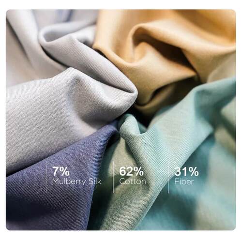 SuyaDream Mens Solid Tee Cotton Silk Blend Plain O neck Shor
