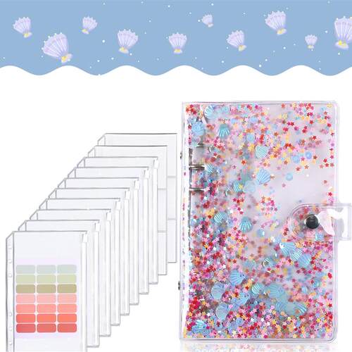 Glitter Money Organizer A6 Binder Cash Envelopes for Budget
